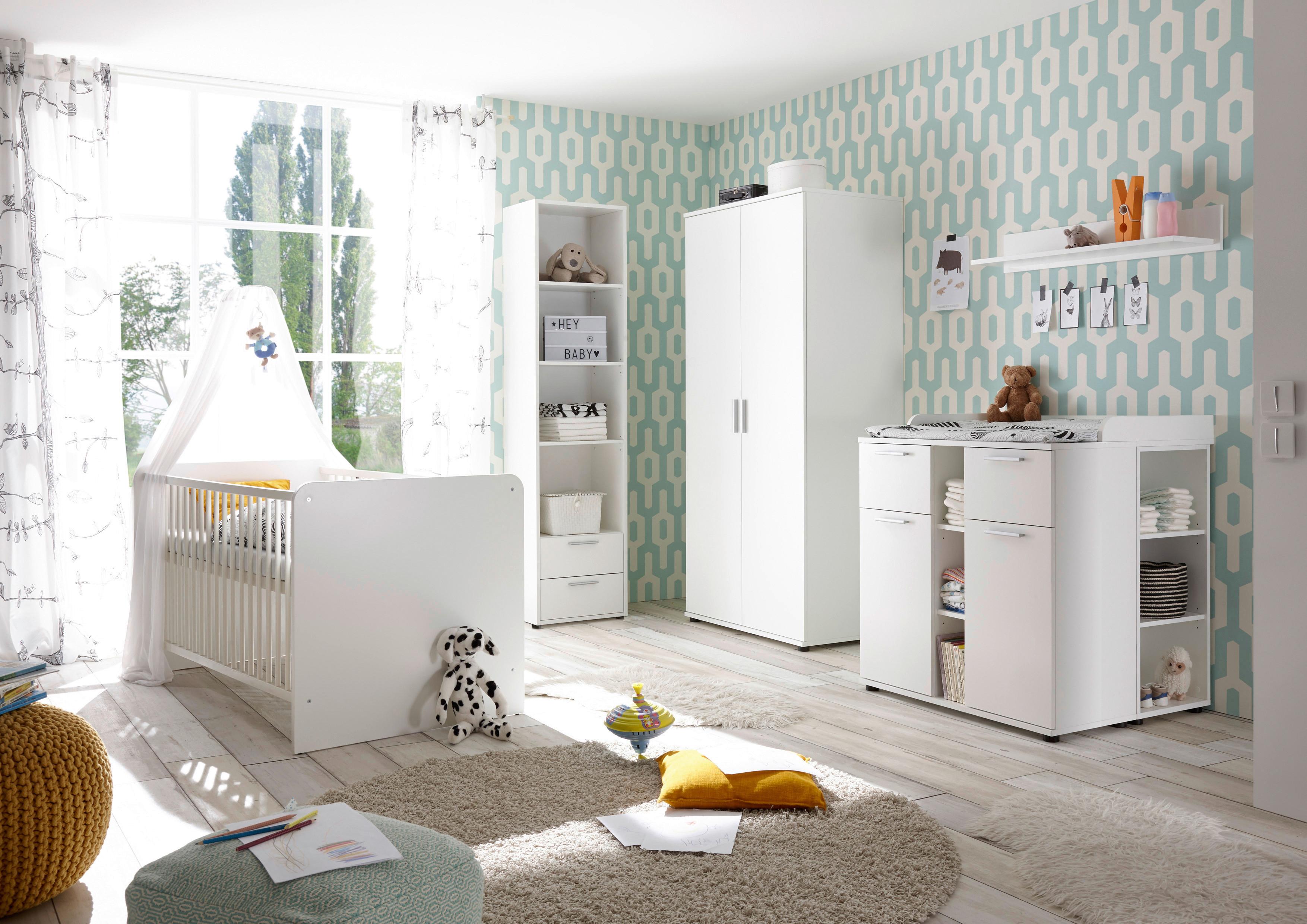 Babybett Bibo Weiß Dekor Höhenverstellbar, Lattenrost - Weiß, KONVENTIONELL, Holzwerkstoff (70/140cm) - MID.YOU