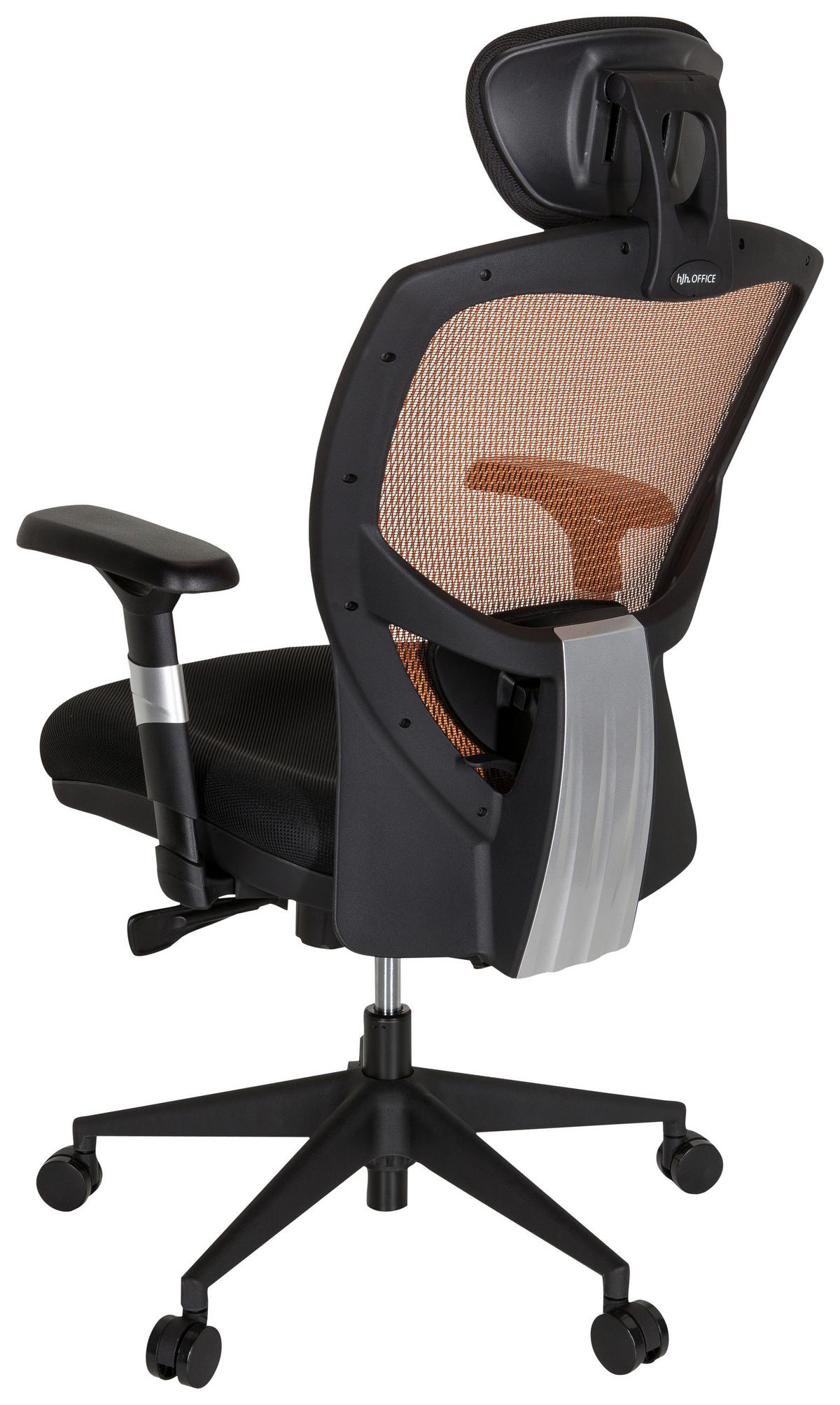 Bürostuhl Venus Base Orange/schwarz Bis 120 Kg - Schwarz/Orange, Basics, Kunststoff/Textil (66/117/65cm) - MID.YOU