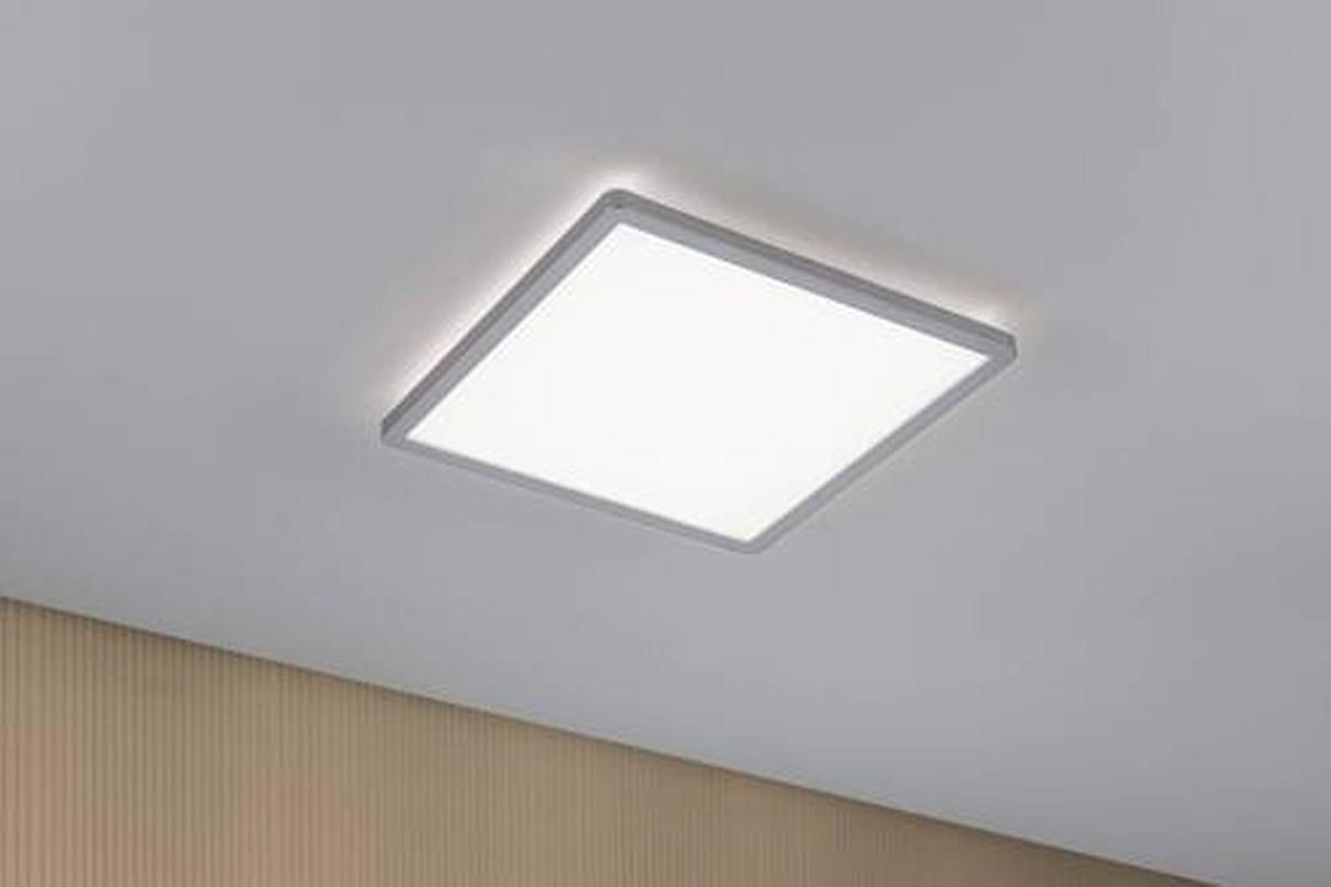 Led-paneel L: 29,3 Cm 71008 - Chromfarben, Basics, Kunststoff (29,3/29,3/2,8cm) - Paulmann