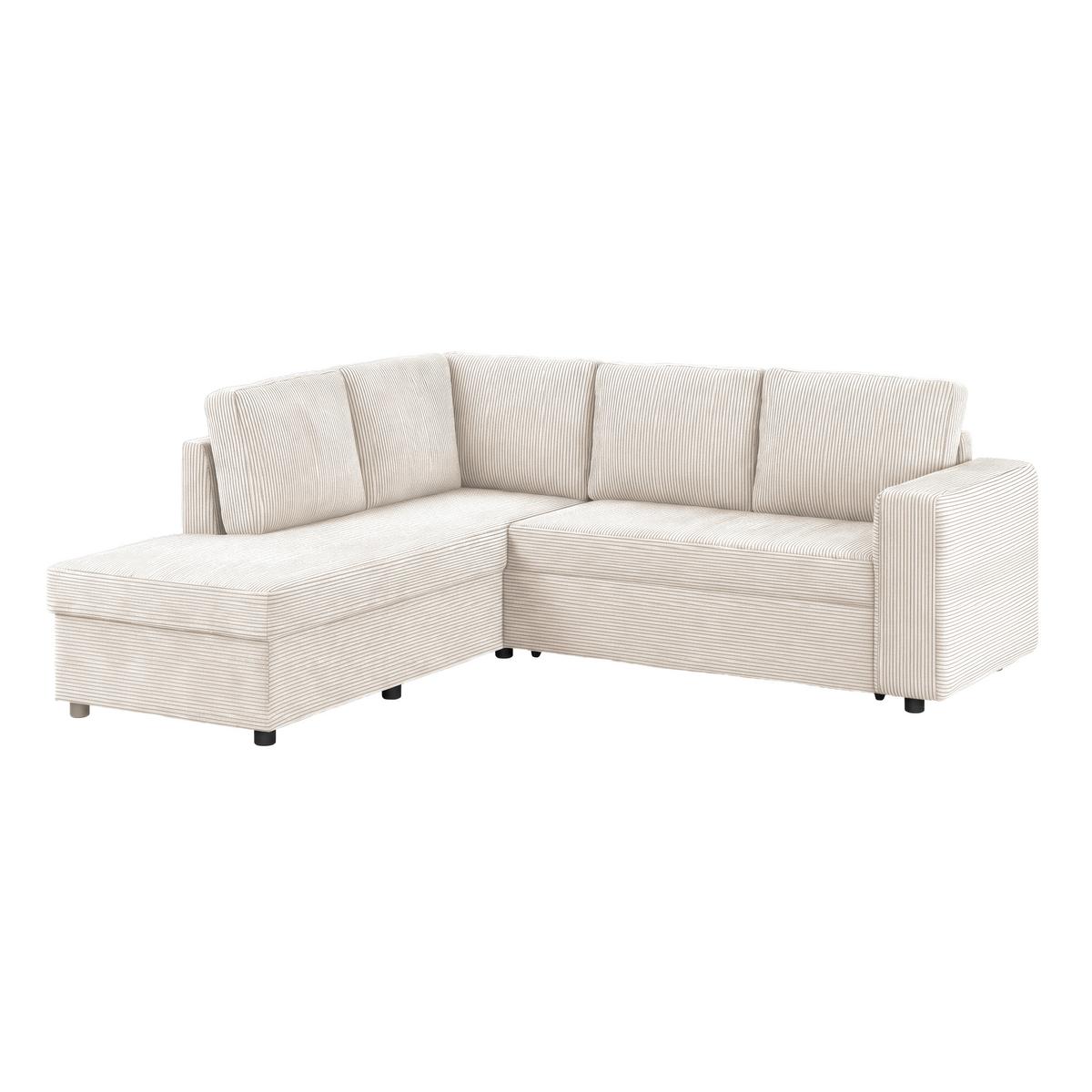 Ecksofa mit Schlaffunktion Toulouse perlmutt, 206x224cm - Perlmutt/Schwarz, Trend, Holz/Textil (206/224cm)