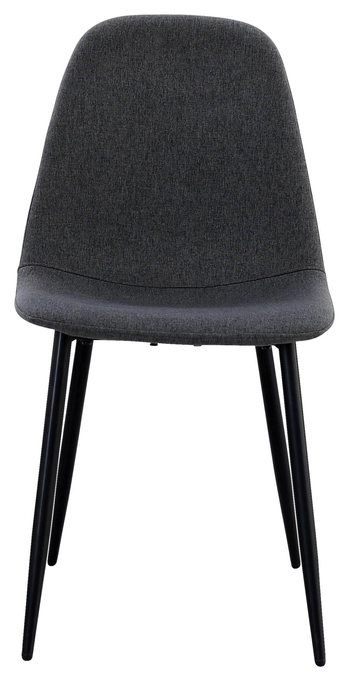 Vierfußstuhl Maria Dunkelgrau, Gepolstert - Dunkelgrau/Schwarz, MODERN, Textil/Metall (44/86/53cm)