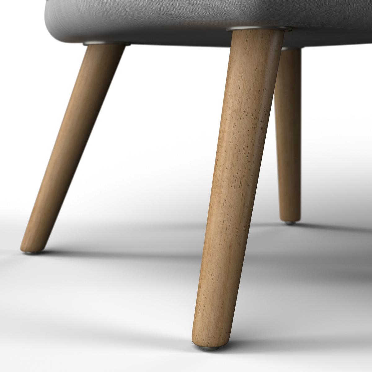 Relaxační křeslo NATALIE, světle šedá - světle šedá/přírodní barvy, Moderní, kov/dřevo (64/99/69cm) - Bessagi Home