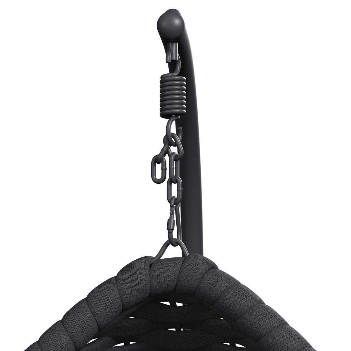 ZÁVESNÉ KRESLO SASA - tmavosivá, Modern, kov/textil (115/200/118cm) - Bessagi Garden