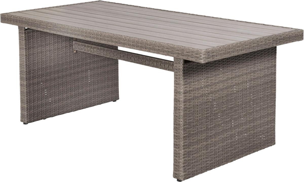 Gartentischgruppe 7tlg. Set - Grau, KONVENTIONELL, Holz/Kunststoff - Gardenson