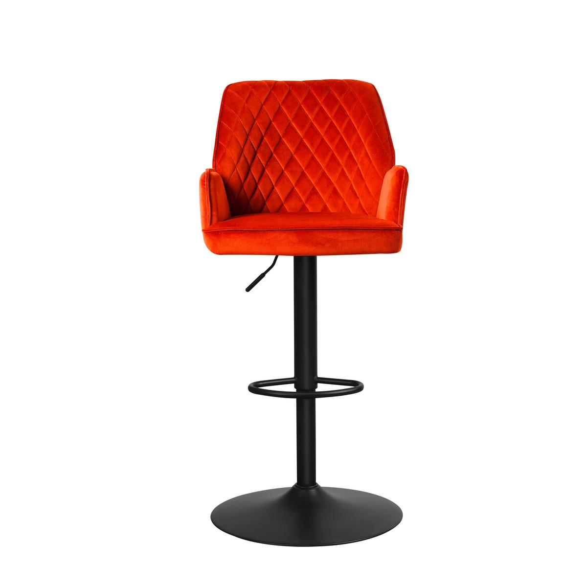 Barhocker-Set Donny Kupferfarben B: 54 cm - Schwarz/Orange, MODERN, Textil/Metall (54/100/58cm) - MID.YOU