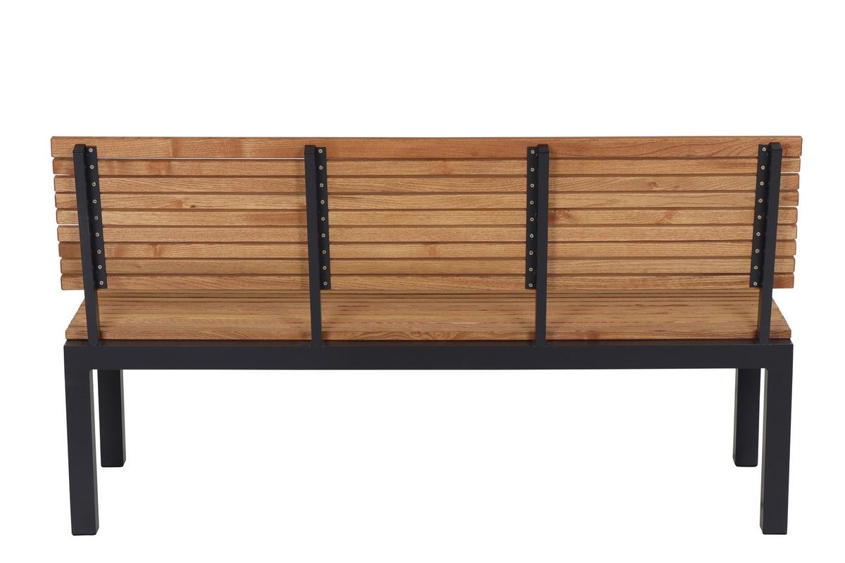 Gartenbank Holz N86393 2-Sitzer - Anthrazit/Robinienfarben, KONVENTIONELL, Holz/Metall (146/84/57,5cm) - Siena Garden