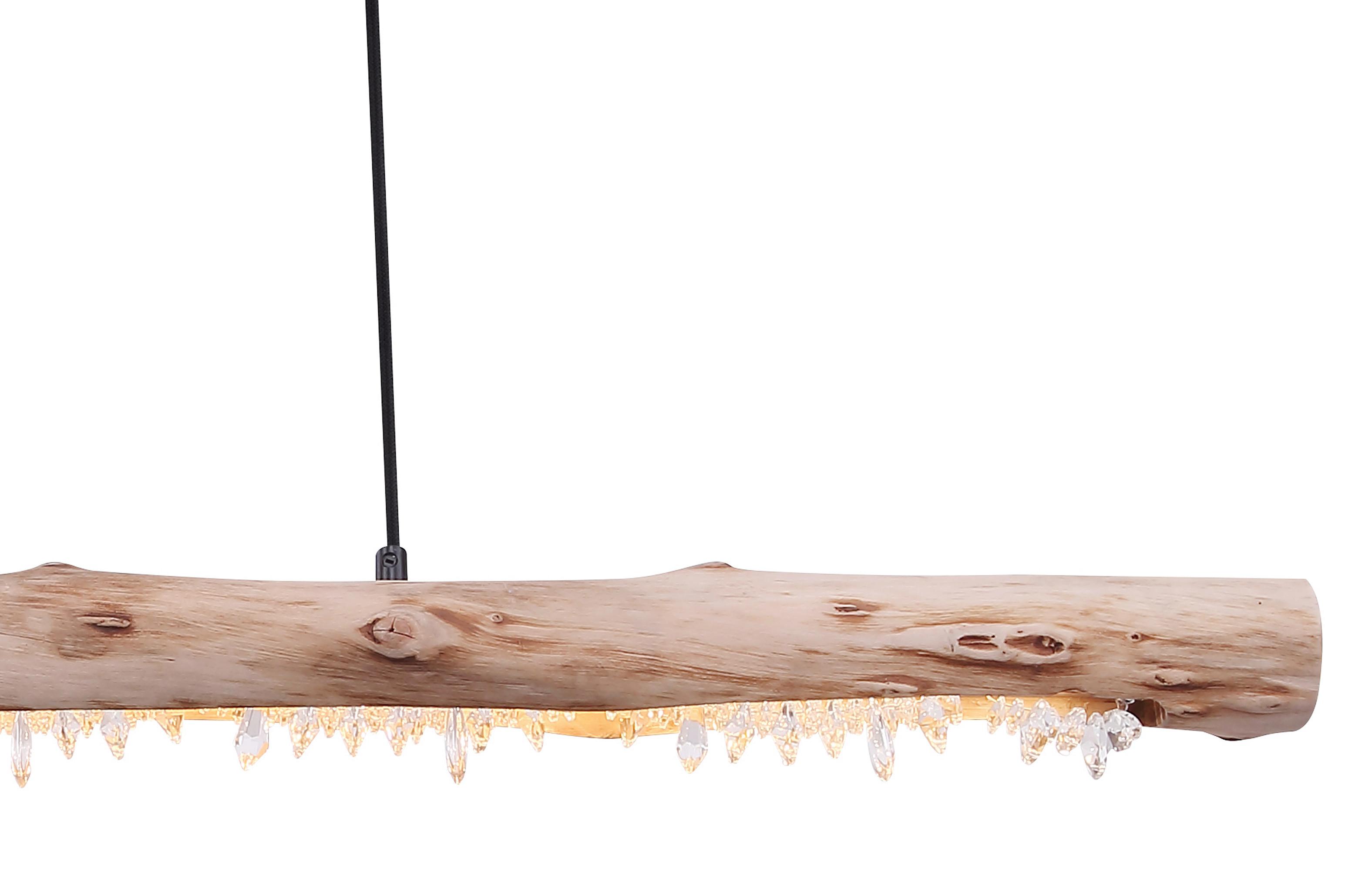 Hängeleuchte Felicitas - Schwarz/Naturfarben, Basics, Holz/Kunststoff (100/8/150cm)