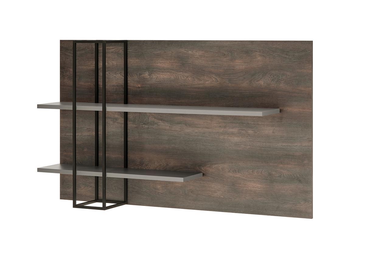 Wandregal Largo Anthrazit/Eichefarben B: 152cm - Eichefarben/Anthrazit, Design, Holzwerkstoff (152/90/26cm) - MID.YOU