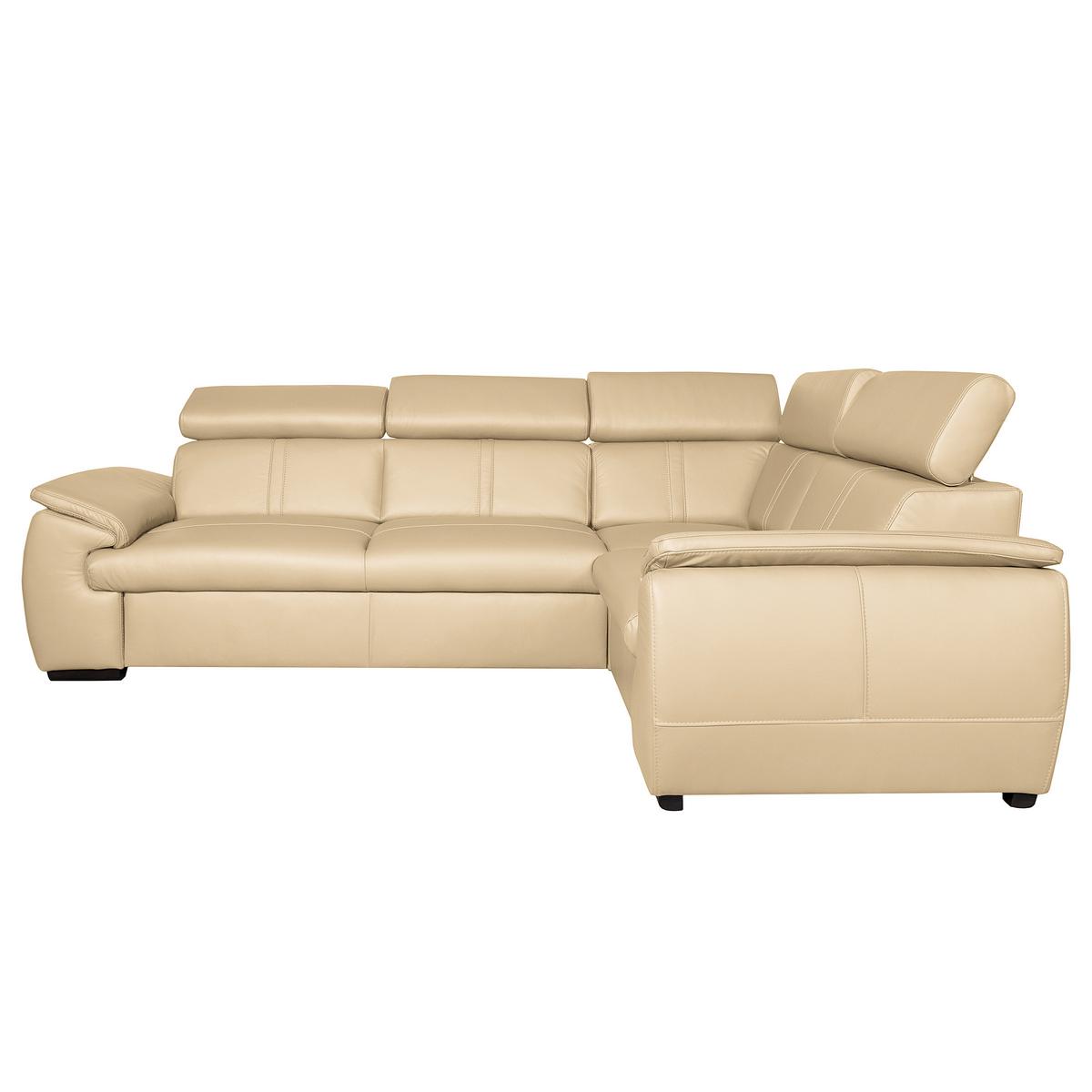 Ecksofa City Beige B: 265x193 Cm - Wengefarben/Beige, Design, Leder (265/193cm) - Livetastic
