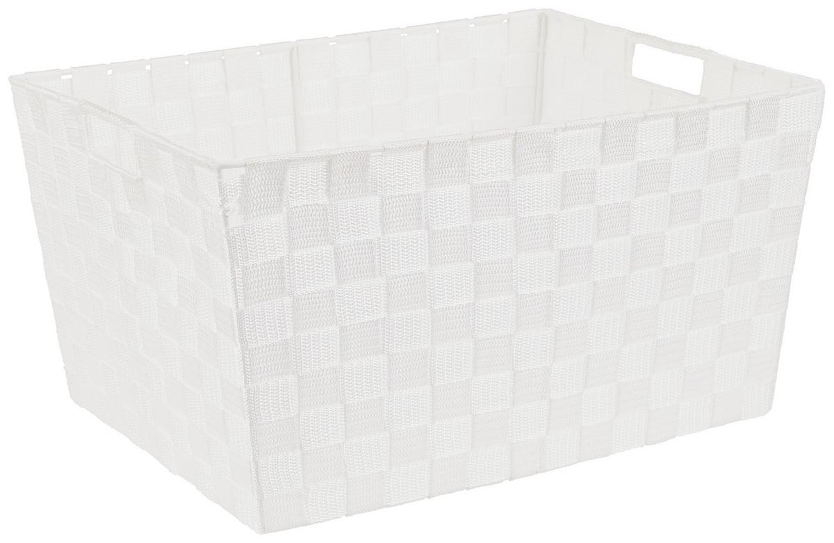 Aufbewahrungskorb Carolyn 44x32 cm Kunststoff Weiß - Türkis/Rosa, Basics, Kunststoff (44/23/32cm) - Ondega