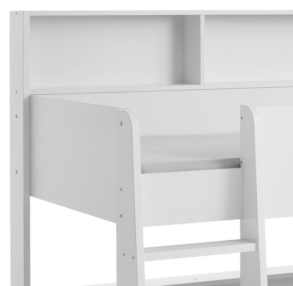 Emeletes Ágy Sway - fehér, Basics, faalapú anyag (90/200cm)