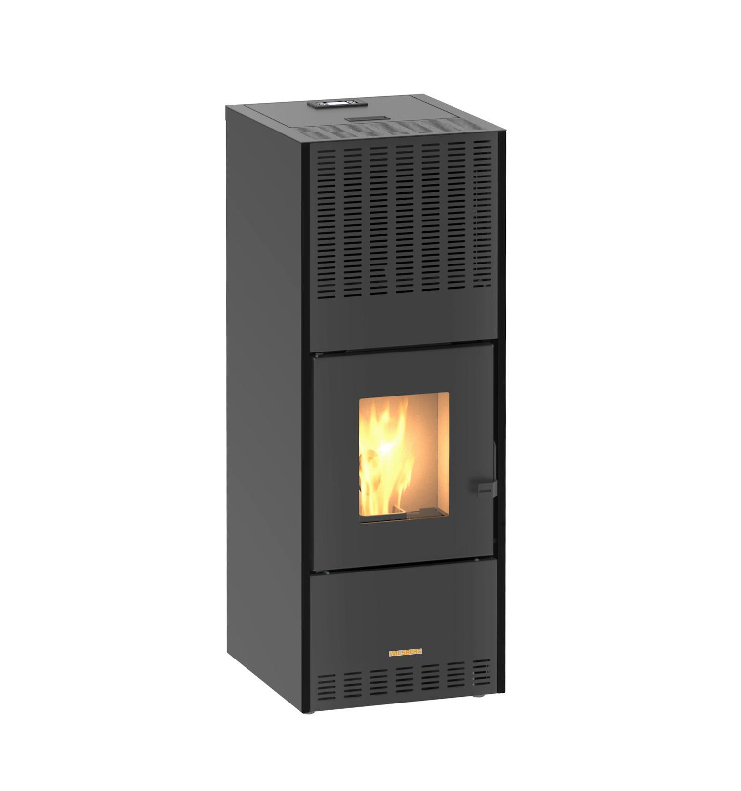 Pelletofen Leo Schwarz Metall 10 Kw Mit Wi-Fi