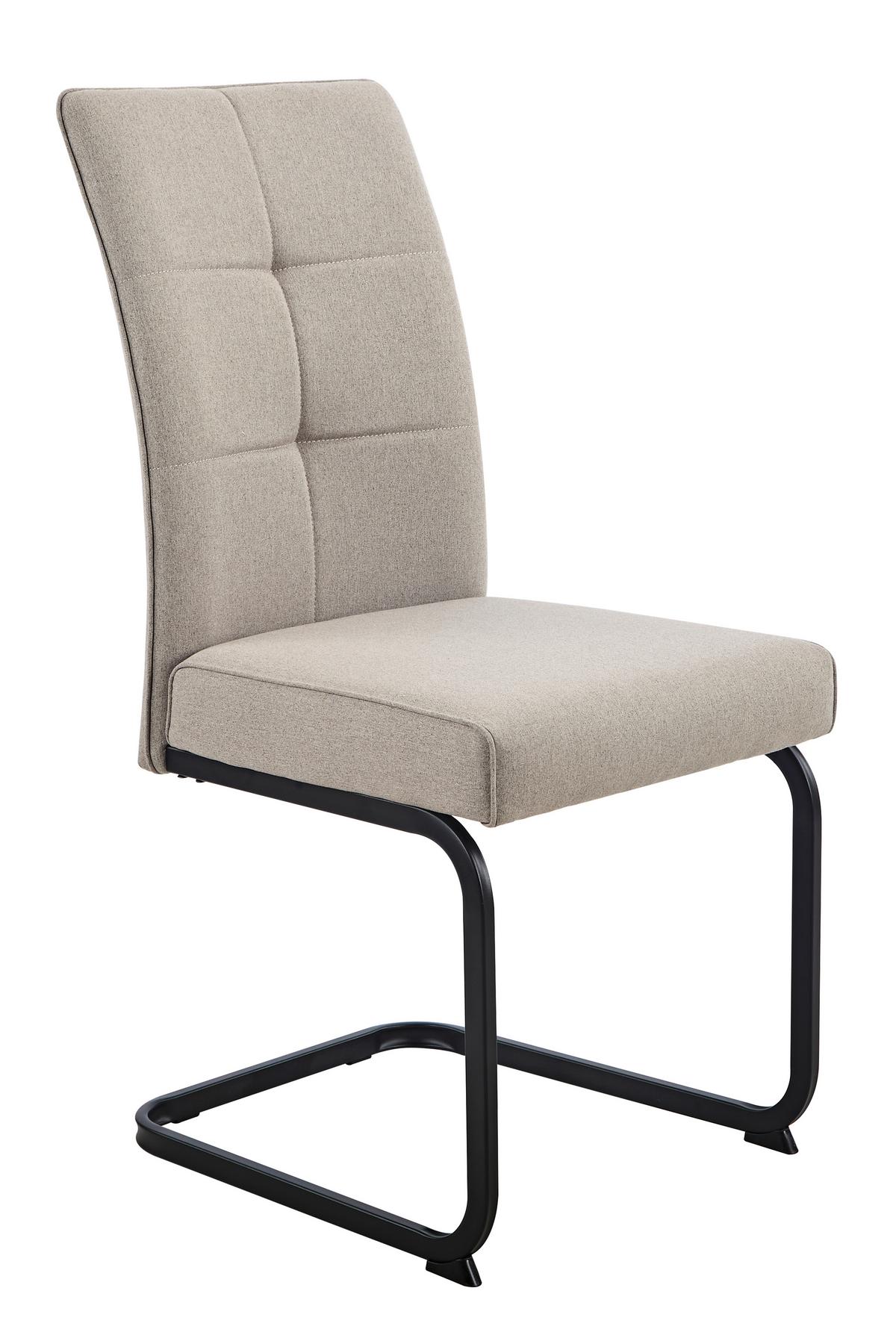 SCHWINGSTUHL-SET MALTA III S 4ER-SET - Schlammfarben/Schwarz, MODERN, Textil/Metall (45/96,5/60cm) - P & B