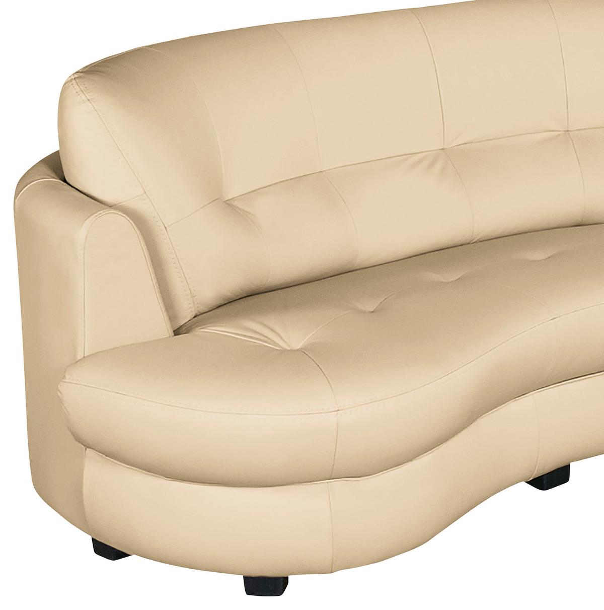 Ecksofa Bretania, Beige S: 300x113 cm - Beige/Schwarz, Design, Leder/Textil (300/113cm) - Livetastic