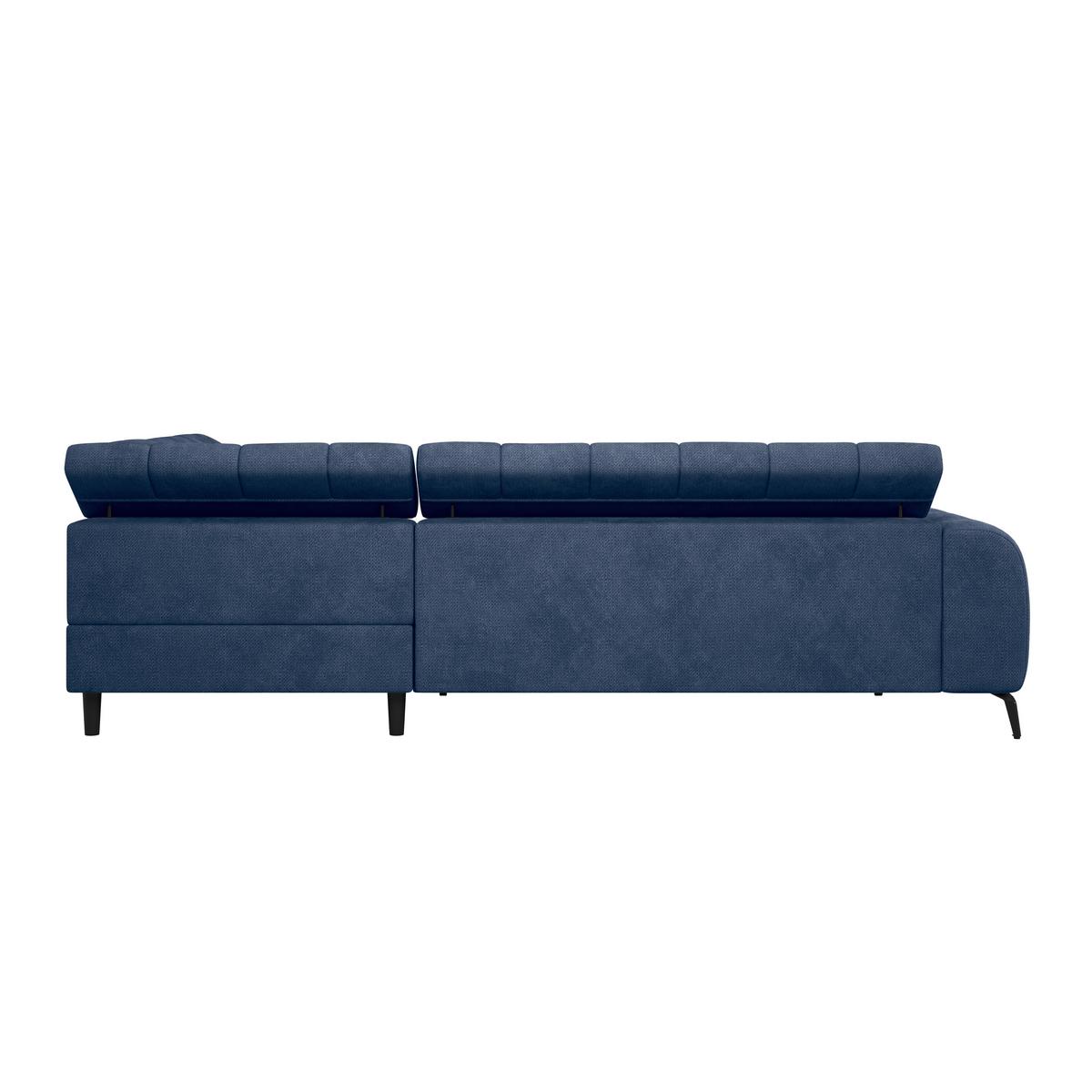 Ecksofa Volf rechts new blau, S: 261x203 cm - Blau/Schwarz, Trend, Kunststoff/Textil (261/203cm)
