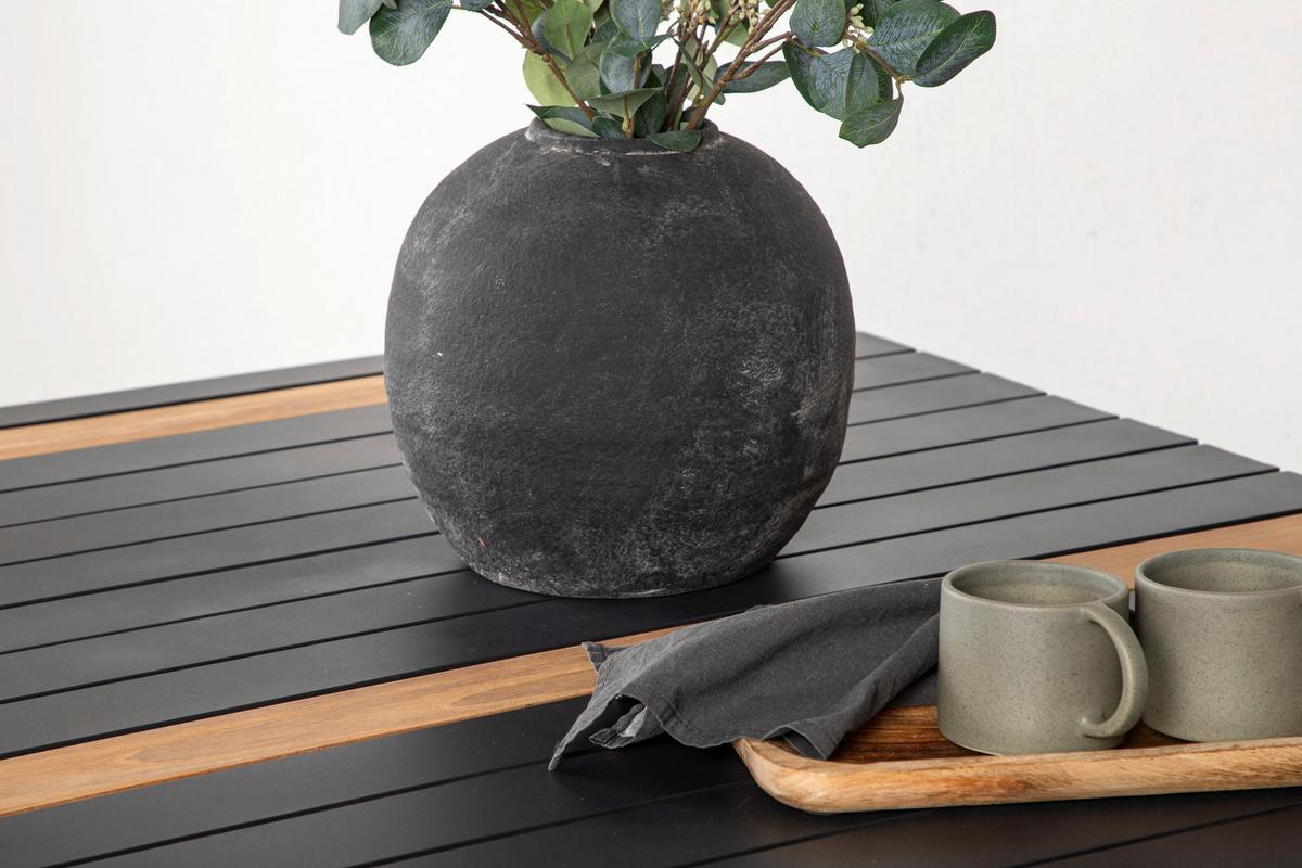 Gartentisch Togo Teakholz/Metall L 90 cm - Schwarz, KONVENTIONELL, Holz/Metall (90/75/150cm) - Gardenson