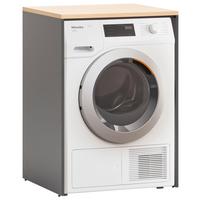 Waschmaschinenschrank Anthrazit/eichefarben B:67,1cm - Eichefarben/Anthrazit, MODERN, Holzwerkstoff (67,1/96/60cm) - MID.YOU