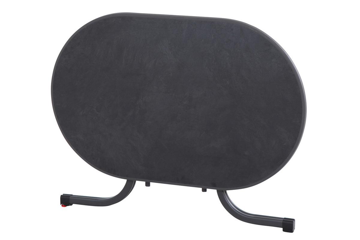 Gartentisch Klappbar Stahl L: 140 cm - Anthrazit, KONVENTIONELL, Holzwerkstoff/Metall (140/90/71cm) - Siena Garden