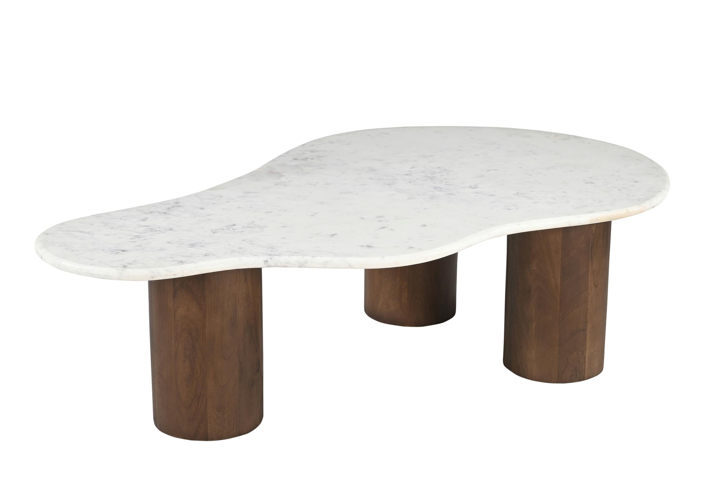 COUCHTISCH Braun/Weiß B: 135cm - Braun/Weiß, Design, Holz/Stein (135/80/40cm) - MID.YOU