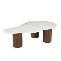 COUCHTISCH Braun/Weiß B: 135cm - Braun/Weiß, Design, Holz/Stein (135/80/40cm) - MID.YOU