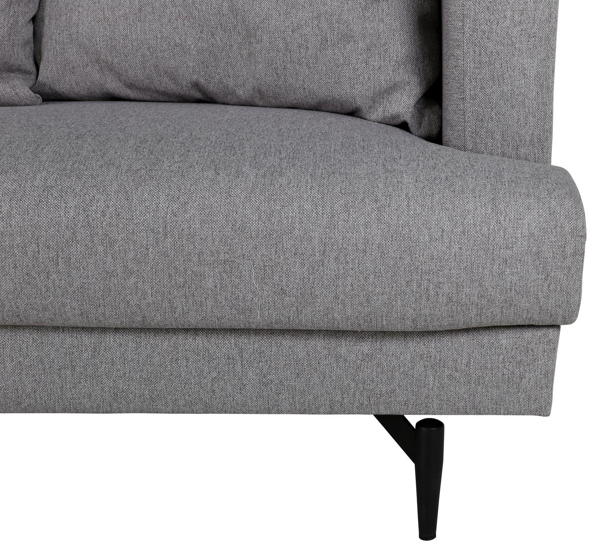3-Sitzer-Sofa Sofia - Schwarz/Grau, Design, Holz/Kunststoff (260/86/88cm) - Livetastic