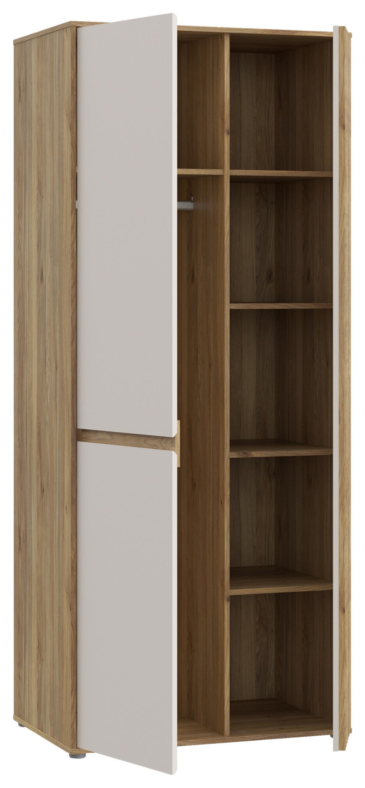 Comodă Înaltă Eliston - tölgyfa színű/homokszínű, Natur, műanyag/faalapú anyag (84/200,1/54cm) - Modern Living