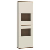 Vitrine Kansas Nussbaum/Kaschmir B: 60cm - Kaschmir/Nussbaumfarben, Basics, Glas/Holzwerkstoff (60/199/38cm) - Hom`in