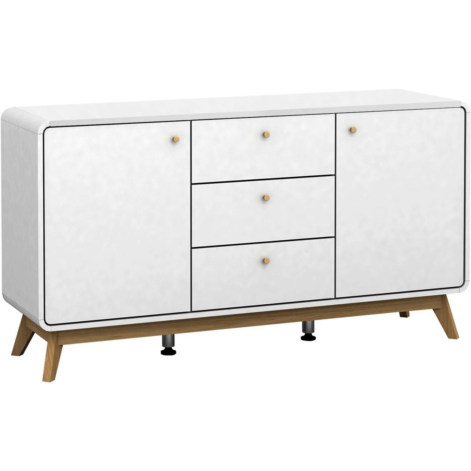 Sideboard Cassie Weiß B: 140 Cm - Eichefarben/Weiß, Design, Holzwerkstoff (140/75/39cm) - MID.YOU