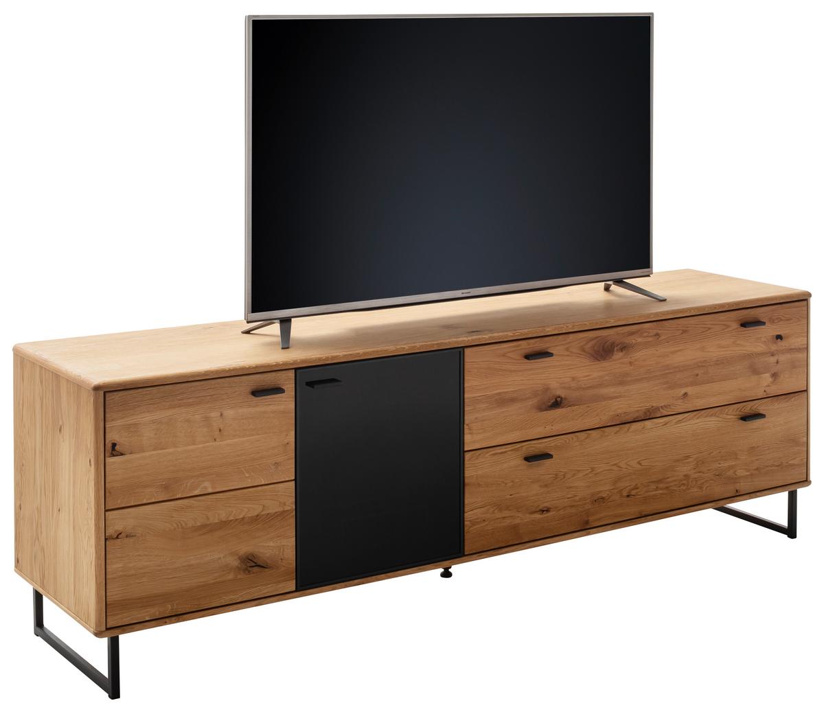 Lowboard Arezzo Wildeiche/Anthrazit B: 209 cm - Wildeiche/Anthrazit, Design, Glas/Holz (209/68/50cm) - MID.YOU