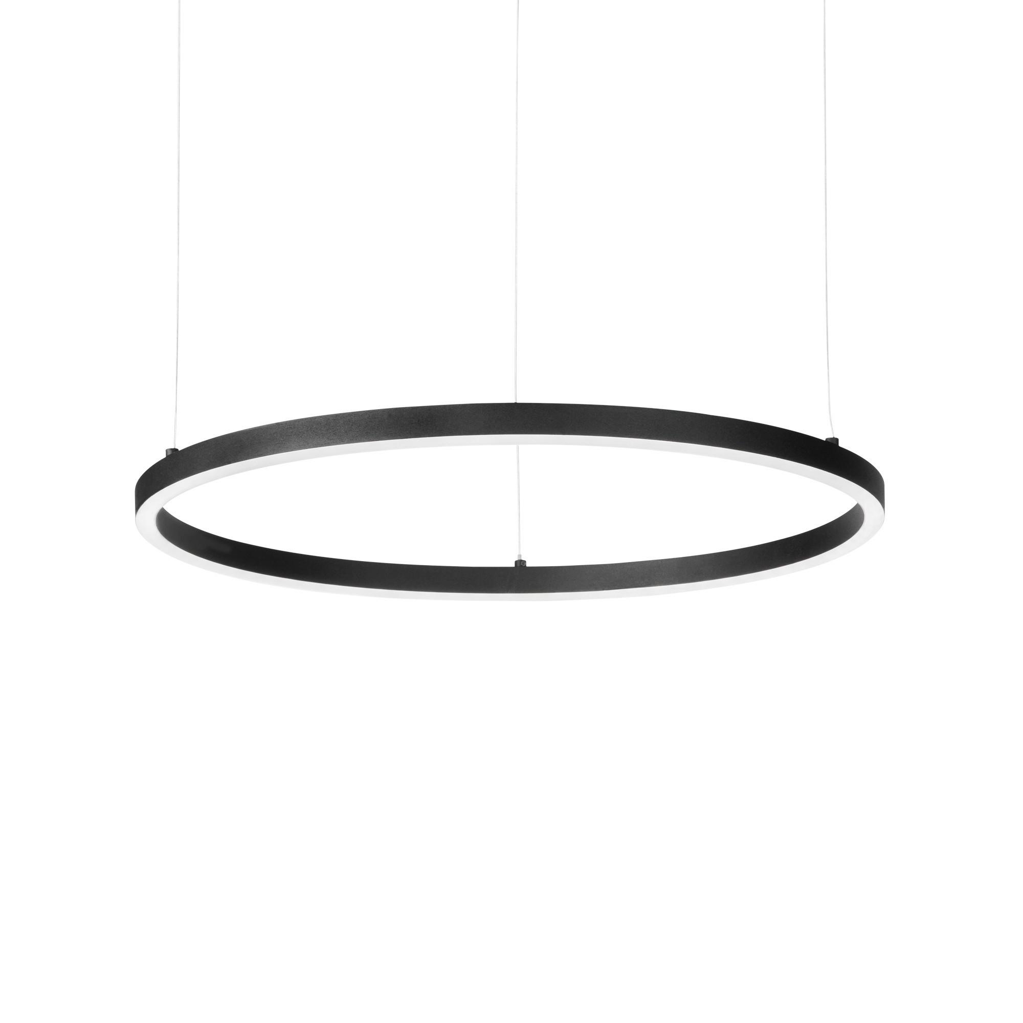 Led-hängeleuchte Oracle Slim Schwarz D: 90 Cm - Schwarz, Design, Kunststoff/Metall (90/27,5/202,5cm) - Ideal Lux
