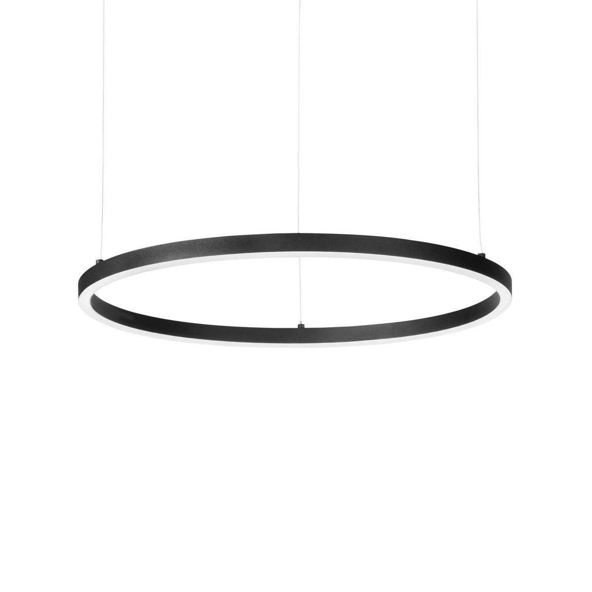 Led-hängeleuchte Oracle Slim Schwarz D: 90 Cm - Schwarz, Design, Kunststoff/Metall (90/27,5/202,5cm) - Ideal Lux