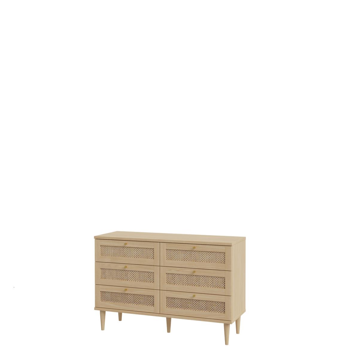 Komoda CALASETTA š: 120 CM - barvy dubu/barvy zlata, Romantický / Rustikální, kov/kompozitní dřevo (120,1/80,1/41,4cm)