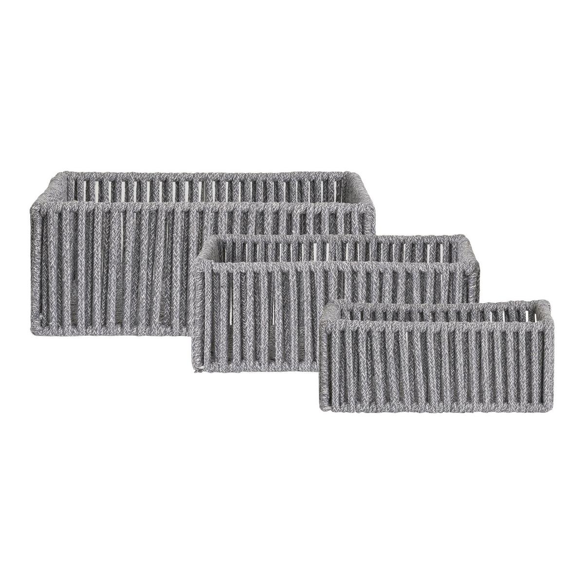 Korbset Arese Grau 3-Teilig - Grau, Design, Textil/Metall (16/10/26null)