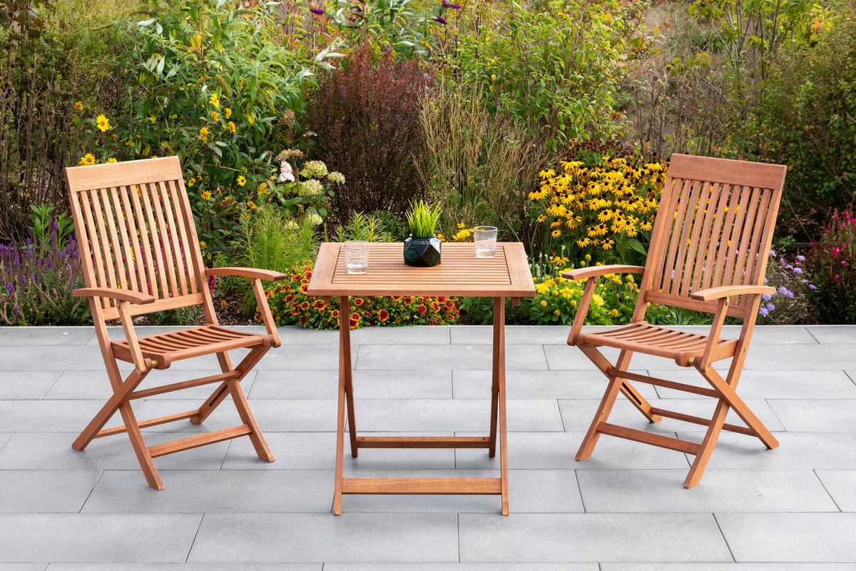 Gartensessel Klappbar Comodoro Eukalyptusholz - Naturfarben, KONVENTIONELL, Holz (55,5/101cm) - Gardenson
