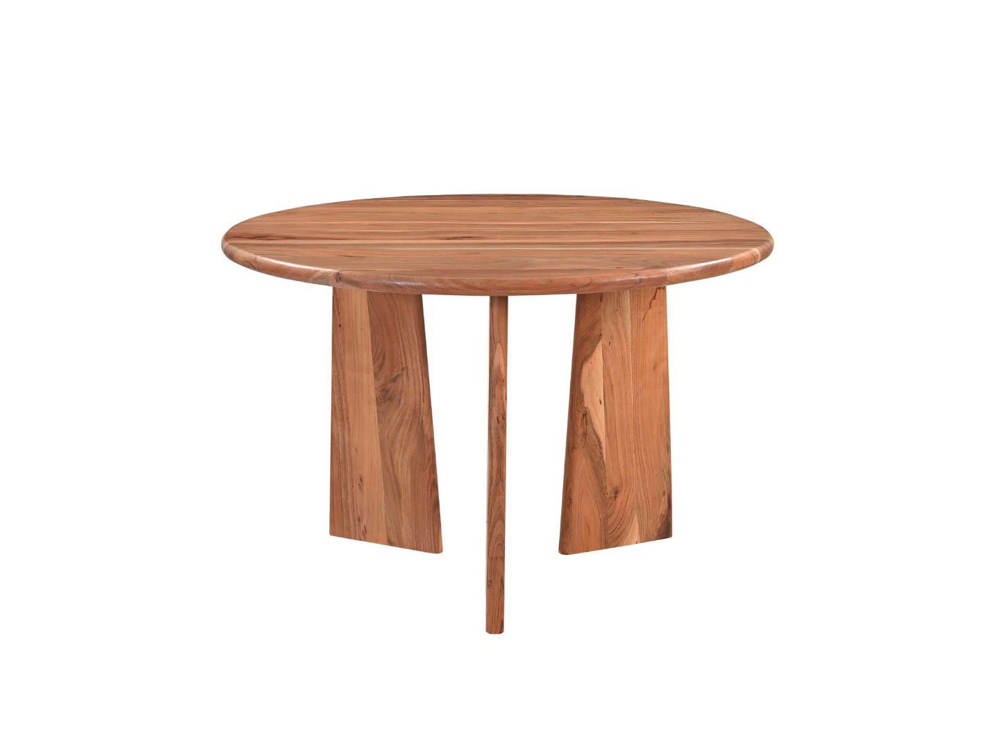 Esstisch Wave Rund Akazie Massiv, B: 120 Cm - Naturfarben, ROMANTIK / LANDHAUS, Holz (120/77/120cm)