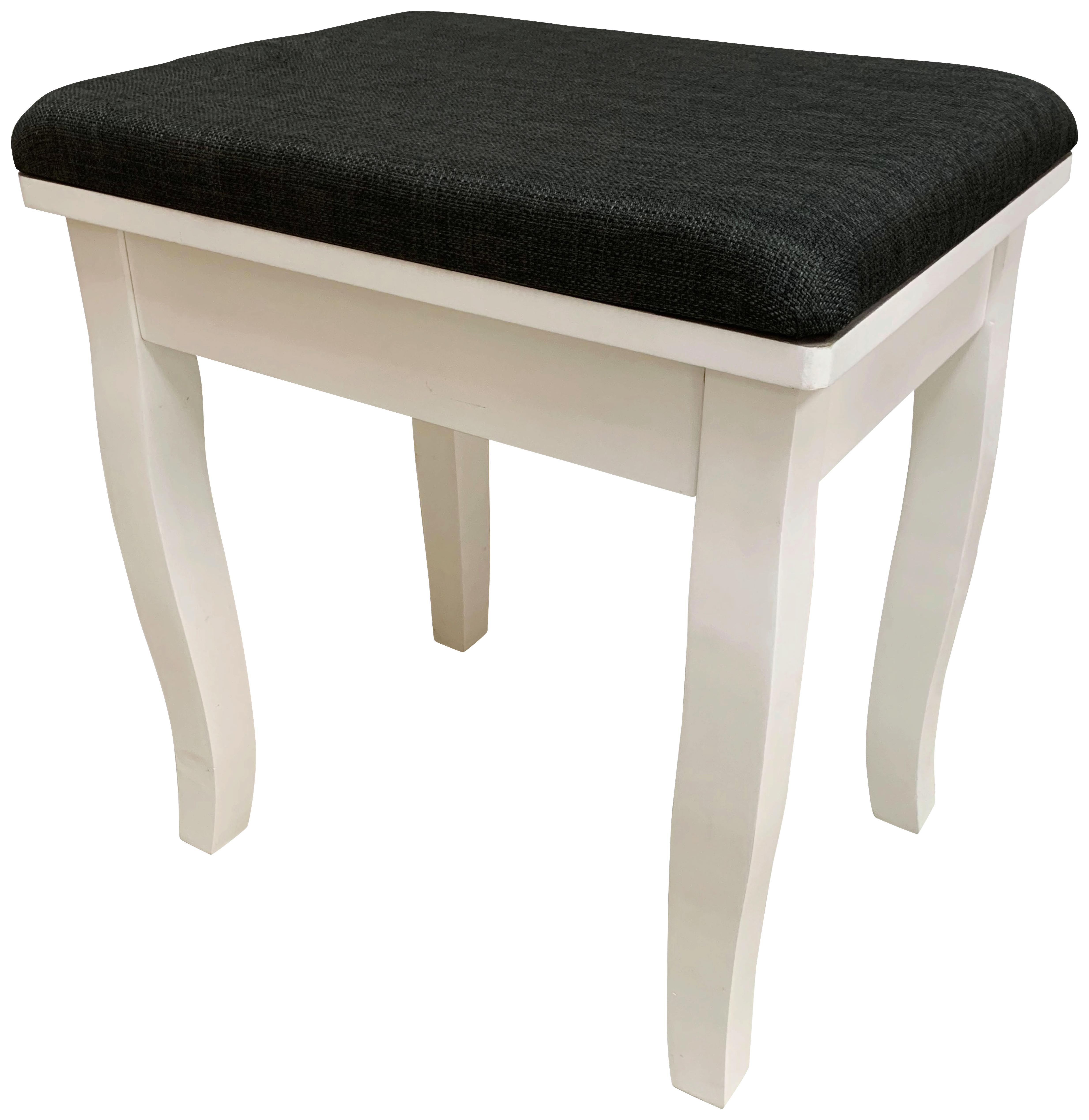 Hocker Mona B: 40 cm Weiß - Weiß/Grau, MODERN, Holz/Holzwerkstoff (40/43/30cm) - Luca Bessoni