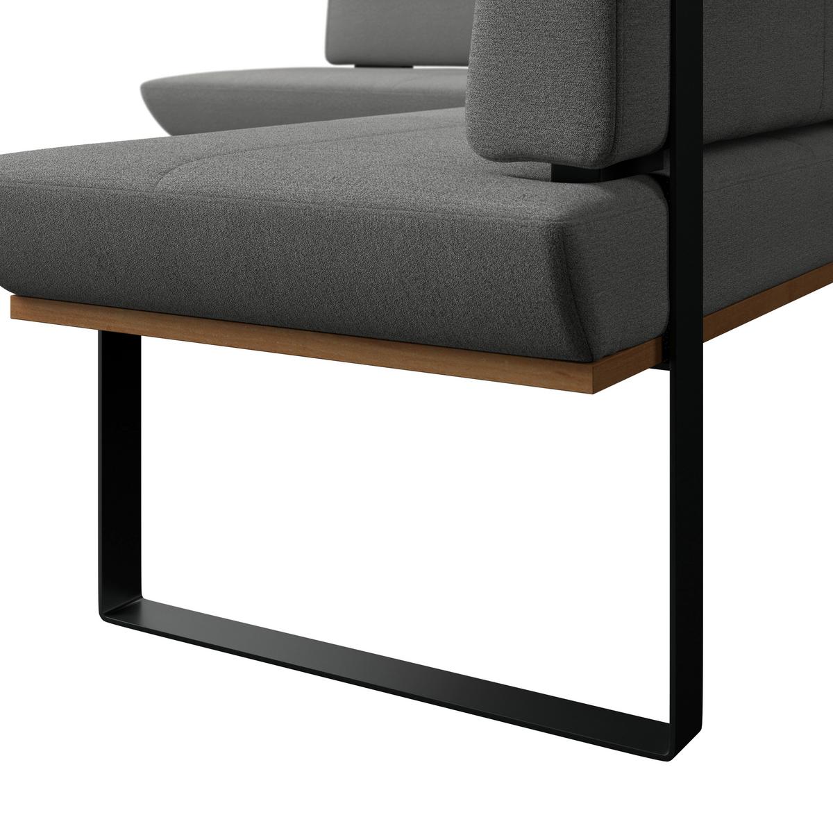 Eckbank Tristan Webstoff grau, S:175x225cm - Schwarz/Grau, MODERN, Holz/Textil (175/225cm) - James Wood