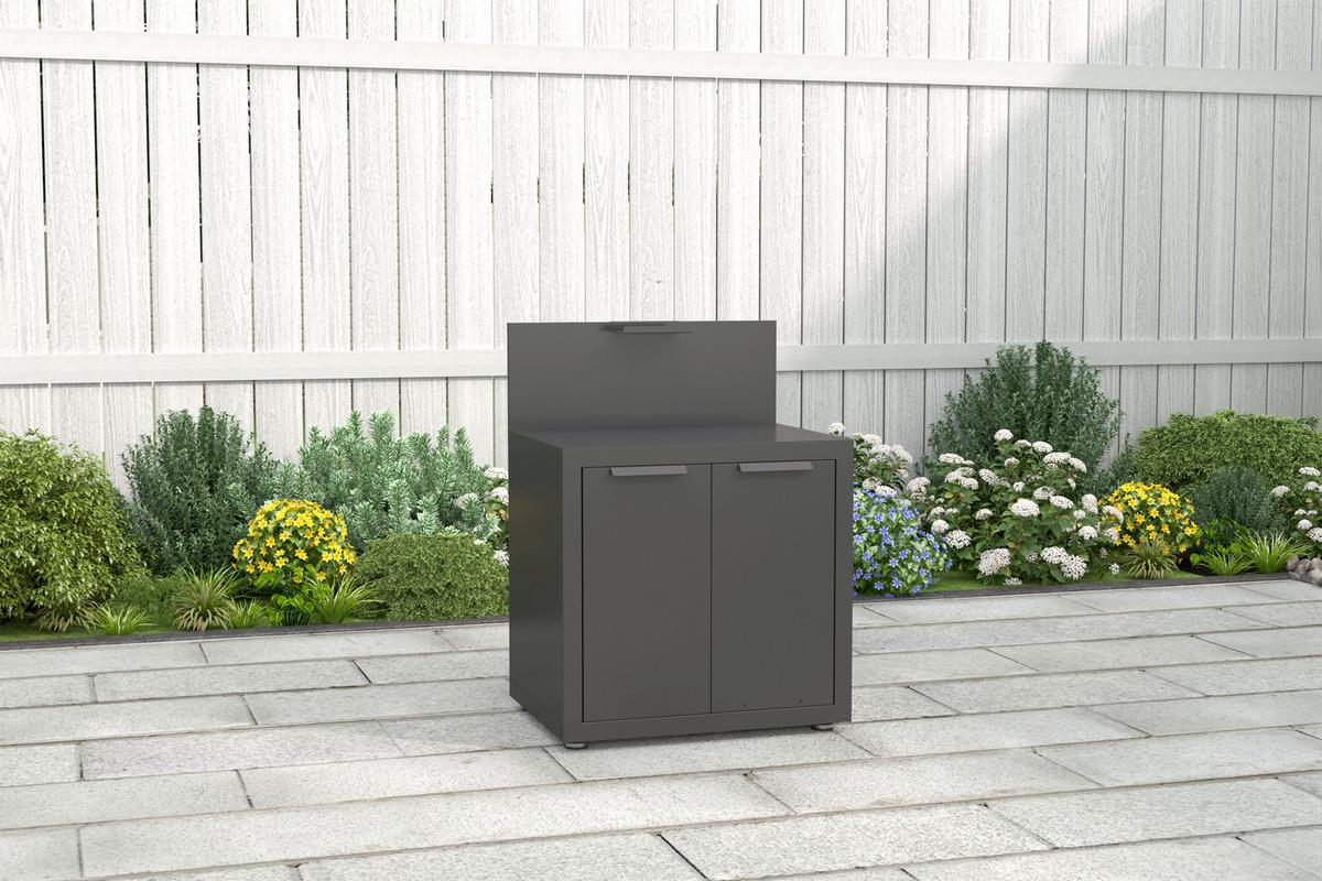 Outdoorküchenunterschrank Bbq Origin, Anthrazit, Stahl - Anthrazit, Basics, Metall (80/110/60cm) - Gardenson
