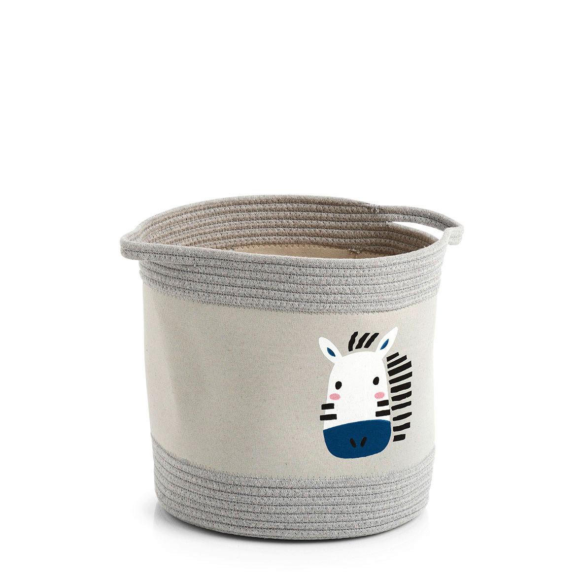 Aufbewahrungskörbchen 'Zebra' grau, ca. 30x30 cm - Grau, LIFESTYLE, Kunststoff/Textil (30/30/30cm)