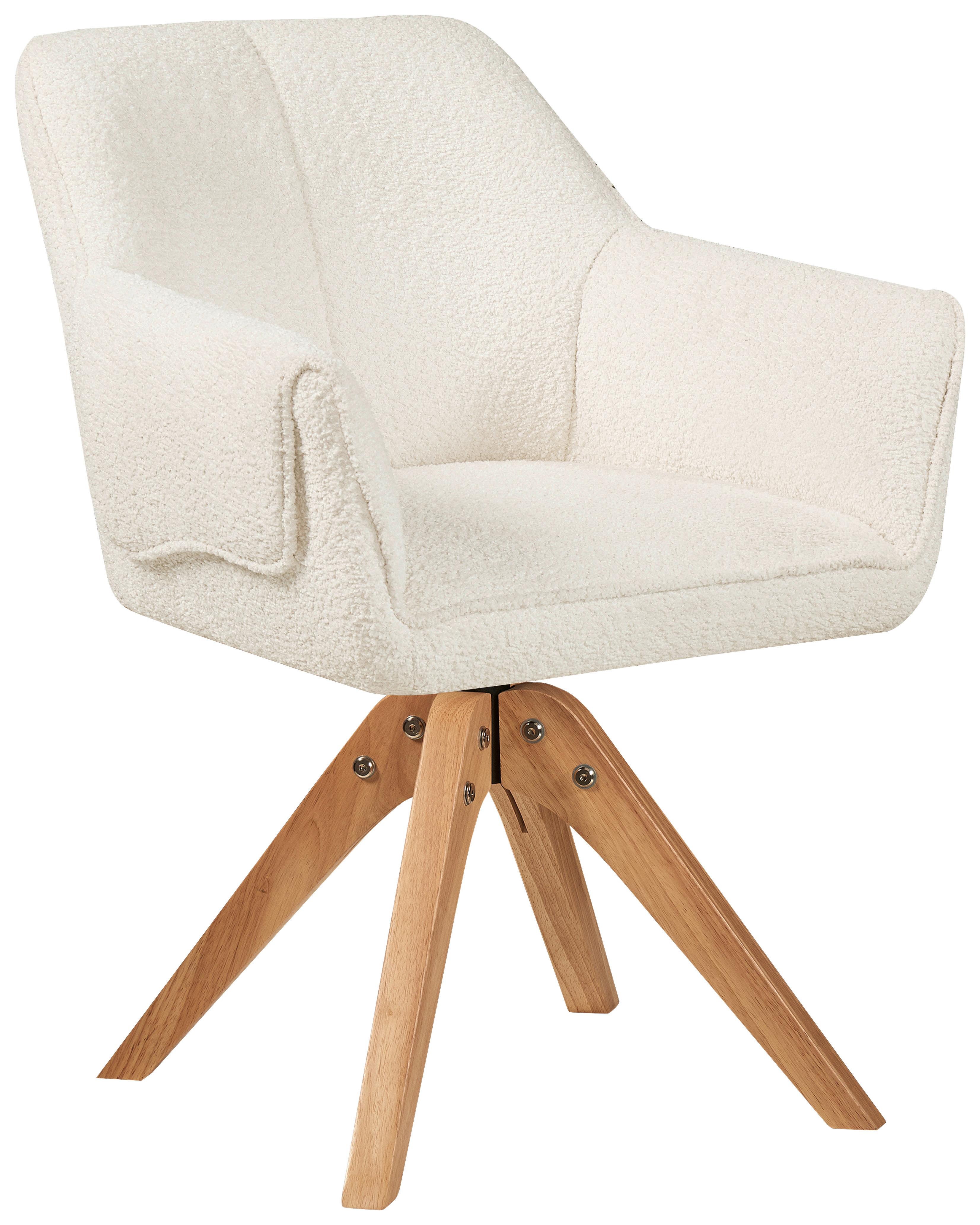 Armlehnstuhl Dian 225 - Weiß, MODERN, Holz/Textil (60/86,5/63,5cm) - Kayoom