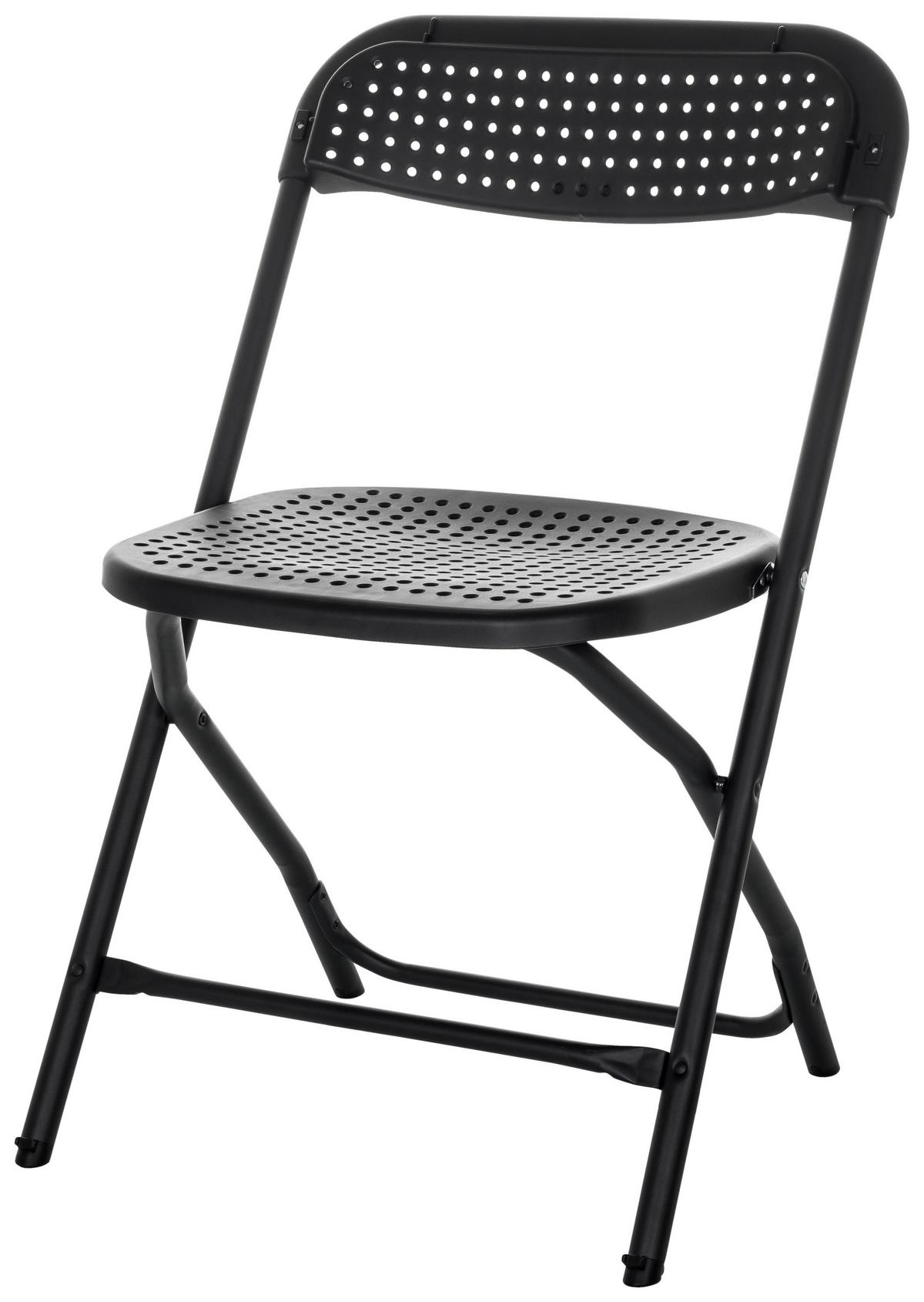Klappstuhl Tudela Xxl Pro - Schwarz, Basics, Kunststoff (51/80/52cm) - MID.YOU