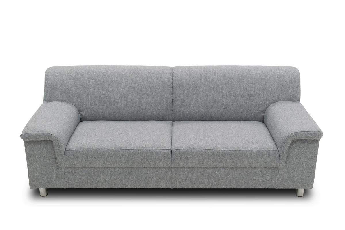 3-sitzer-sofa Jamie Rücken Echt Silberfarben Webstoff - Chromfarben/Silberfarben, KONVENTIONELL, Textil (190/72/80cm) - MID.YOU