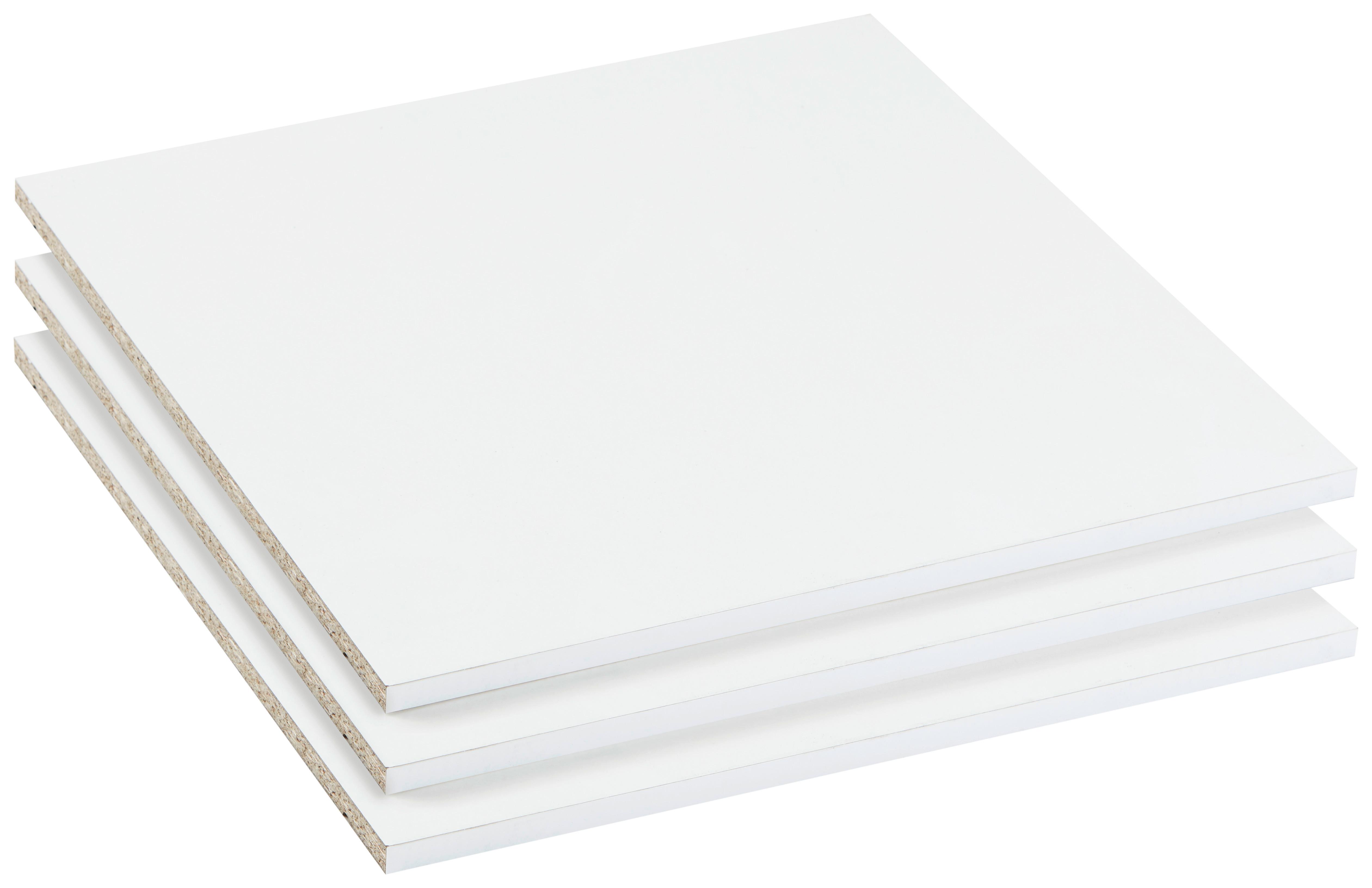 Einlegeboden 3er-set Für Schrank Schmal 53,5x50 Cm - Weiß, KONVENTIONELL, Holzwerkstoff (53,5/2,2/50cm)