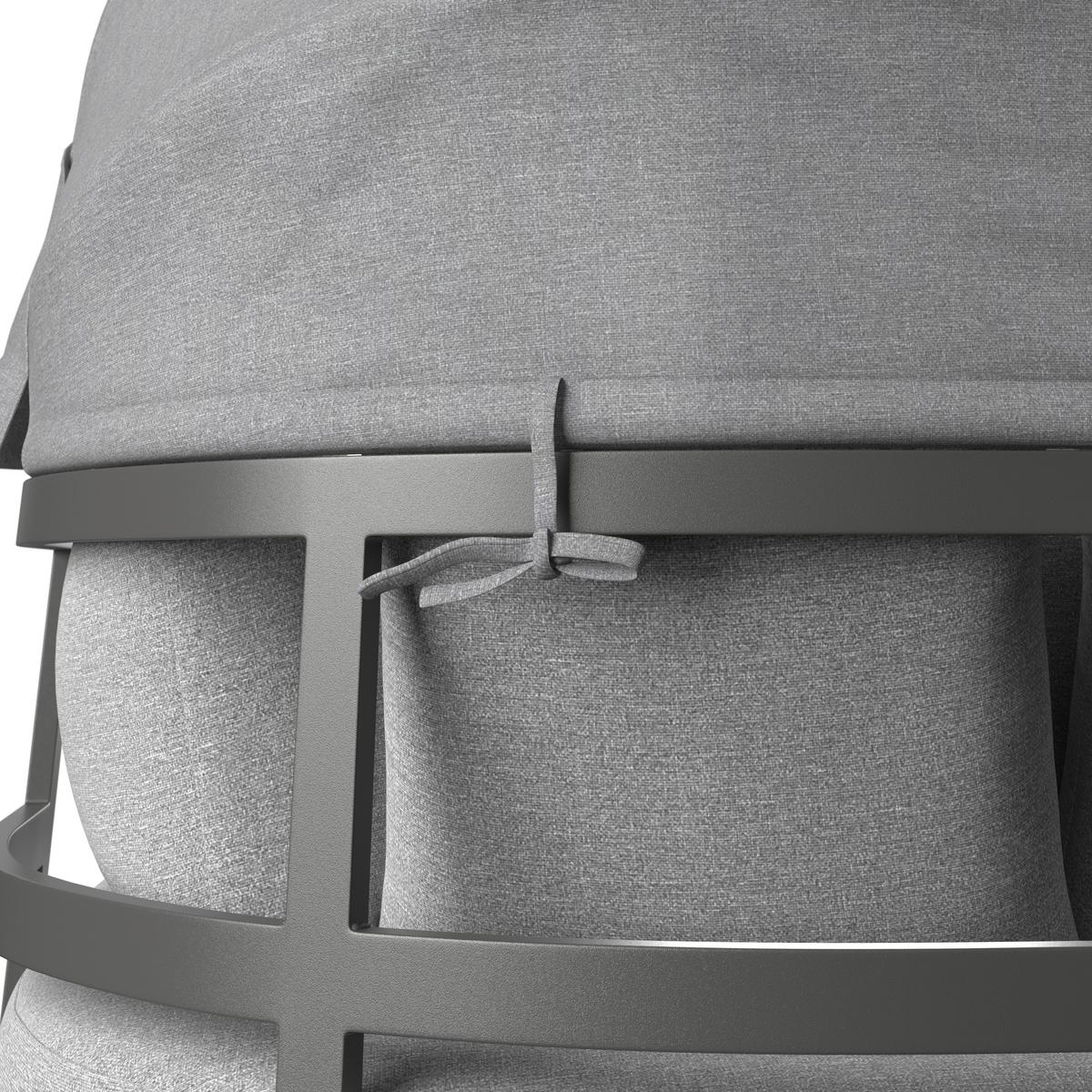 Sonneninsel Zadar - Dunkelgrau, MODERN, Textil/Metall (178/152/90cm) - Beldano