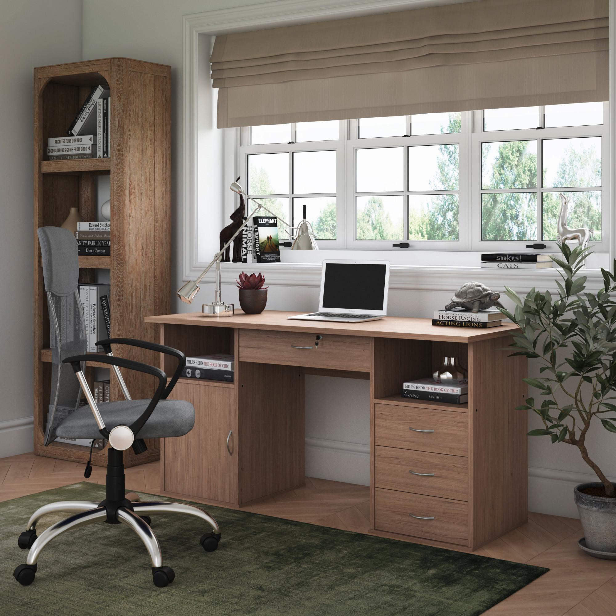 Drehstuhl Orlando Grau B: 60 cm - Chromfarben/Grau, Design, Leder/Holz (60/120/52cm) - MID.YOU