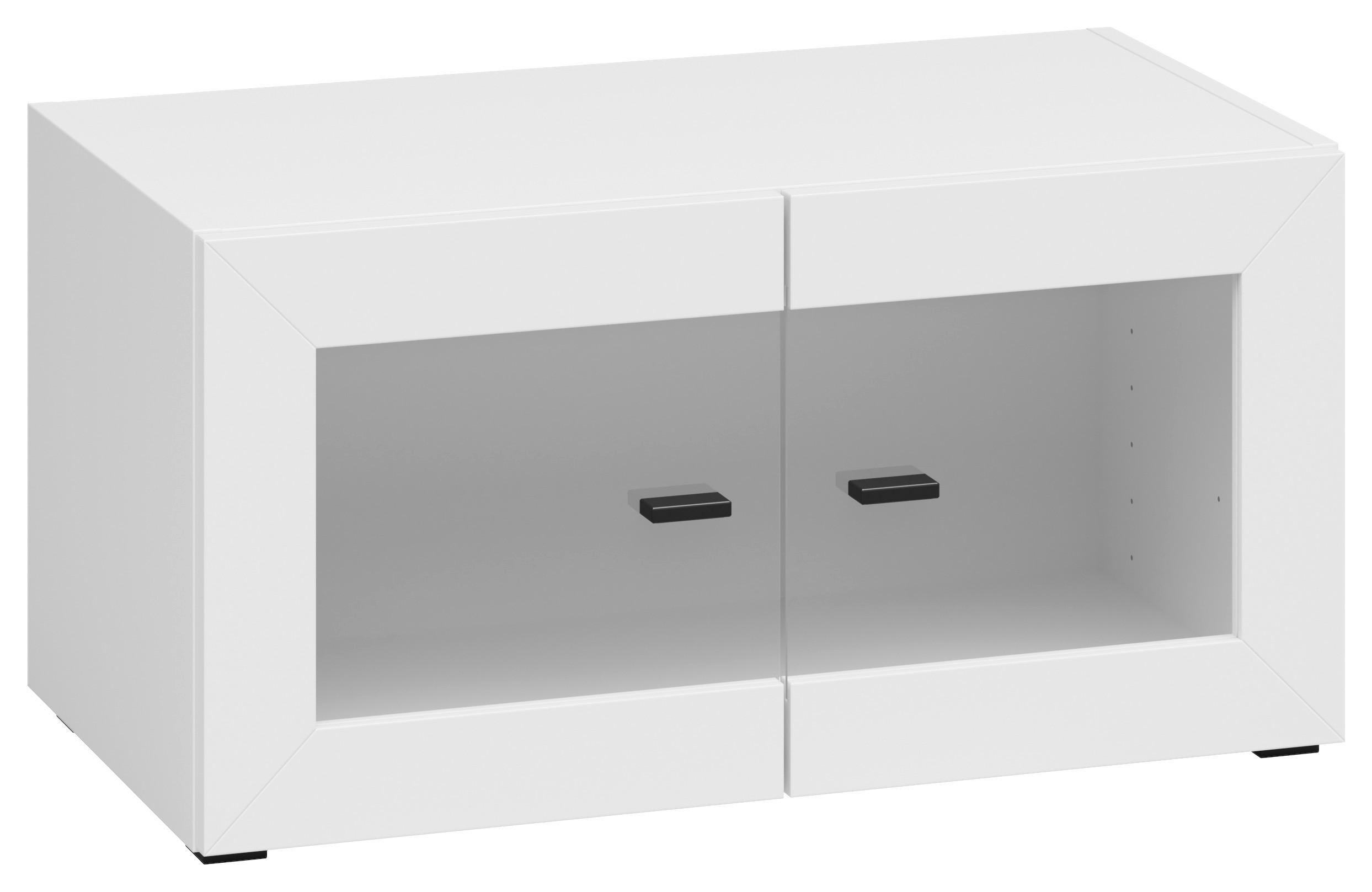 Vitrine 2 Türen, B: 64 cm Sixty-Four, Weiß - Schwarz/Weiß, Trend, Glas/Holzwerkstoff (64/32/35cm)