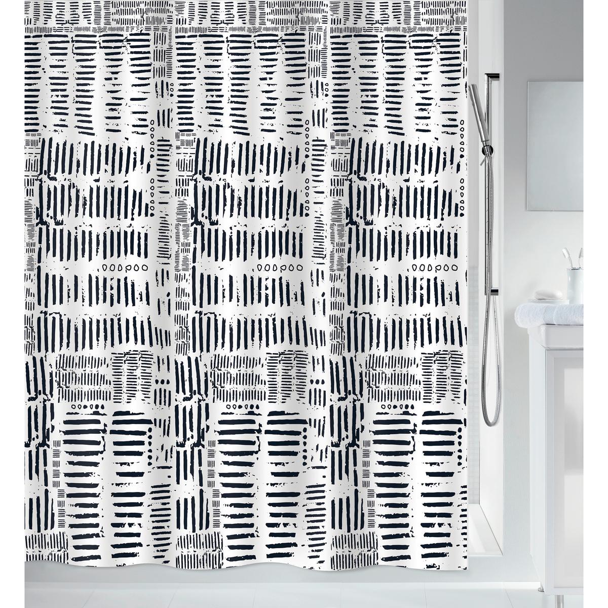 Duschvorhang in Schwarz Textil/Mischgewebe - Schwarz, Basics, Textil (180/200cm) - Spirella