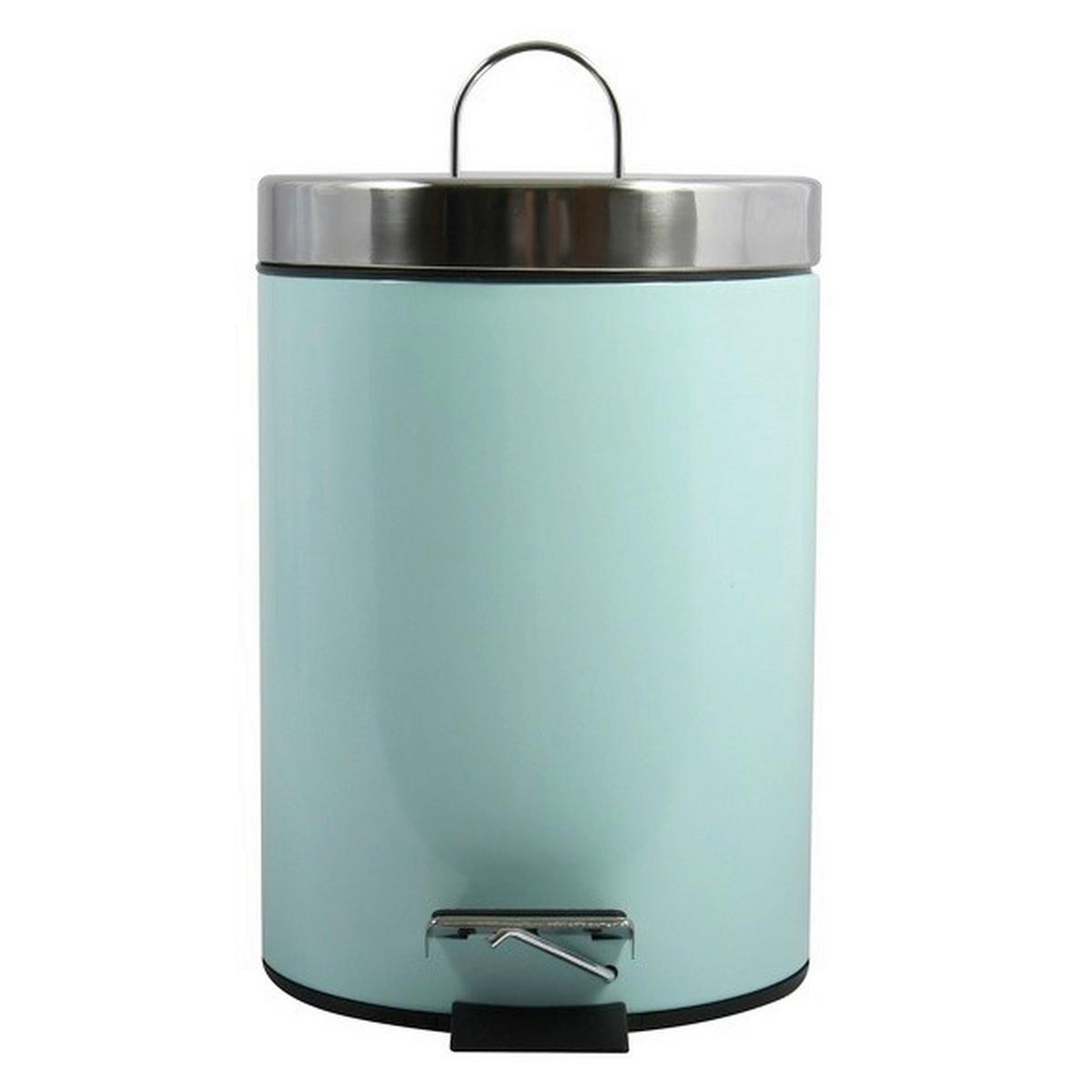 Treteimer Unis 3l Pastellgrün Metall Dxh: 17x25 Cm - Pastellgrün/Schwarz, Basics, Kunststoff/Metall (17/25cm)