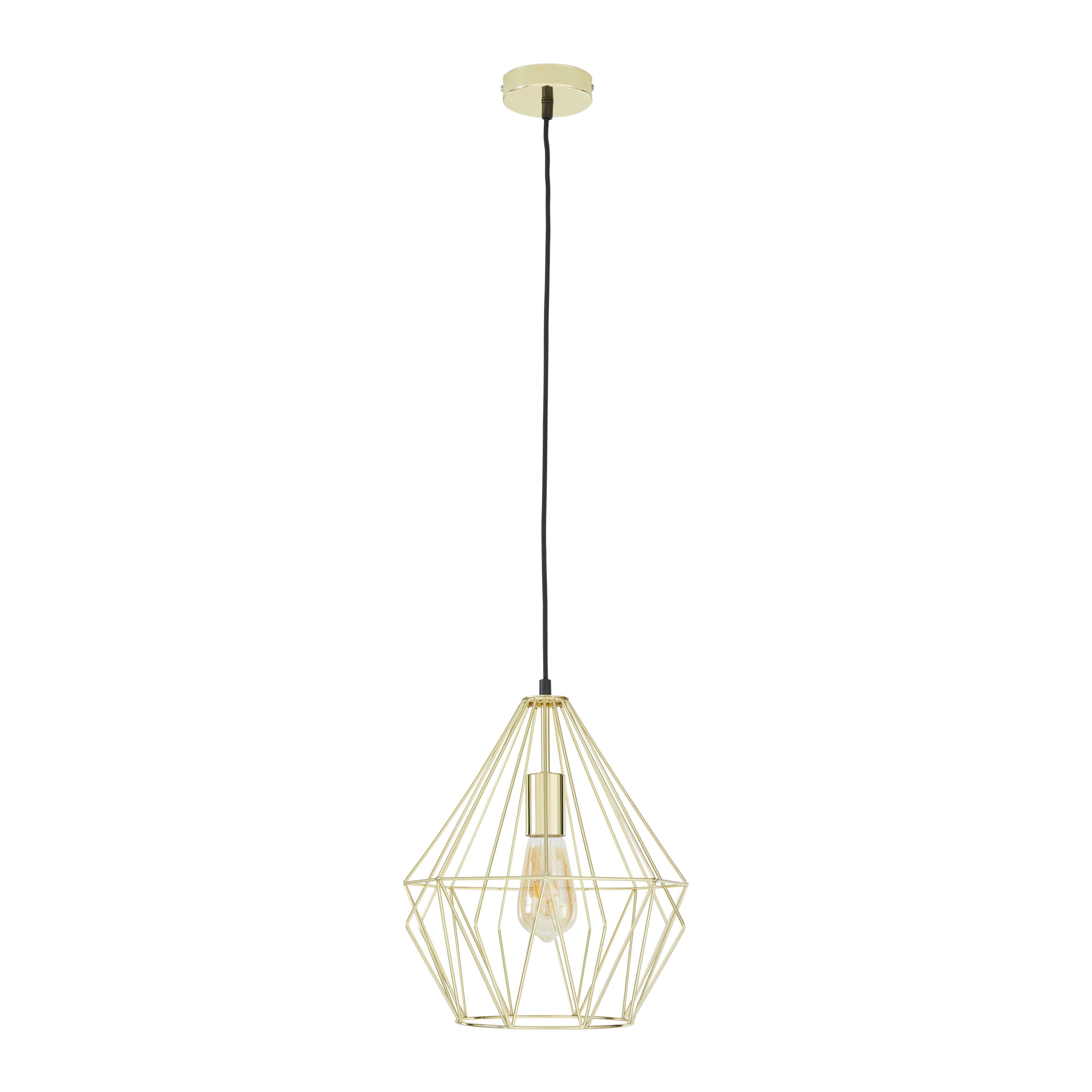 Závesná lampa Skelleton 30/110 cm, 60 Watt - zlatá, kov (30/110cm) - Modern Living