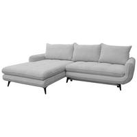 Rohová sedačka WAVE, ľavá, svetlosivá - čierna/svetlosivá, Modern, kov/textil (189/266cm)